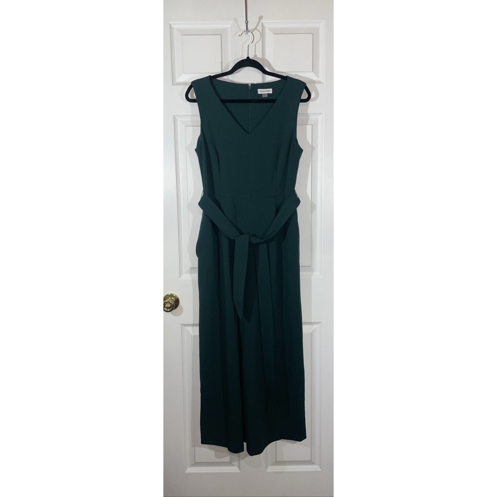 Calvin Klein Women's Sleeveless Green Jumpsuit Size 10